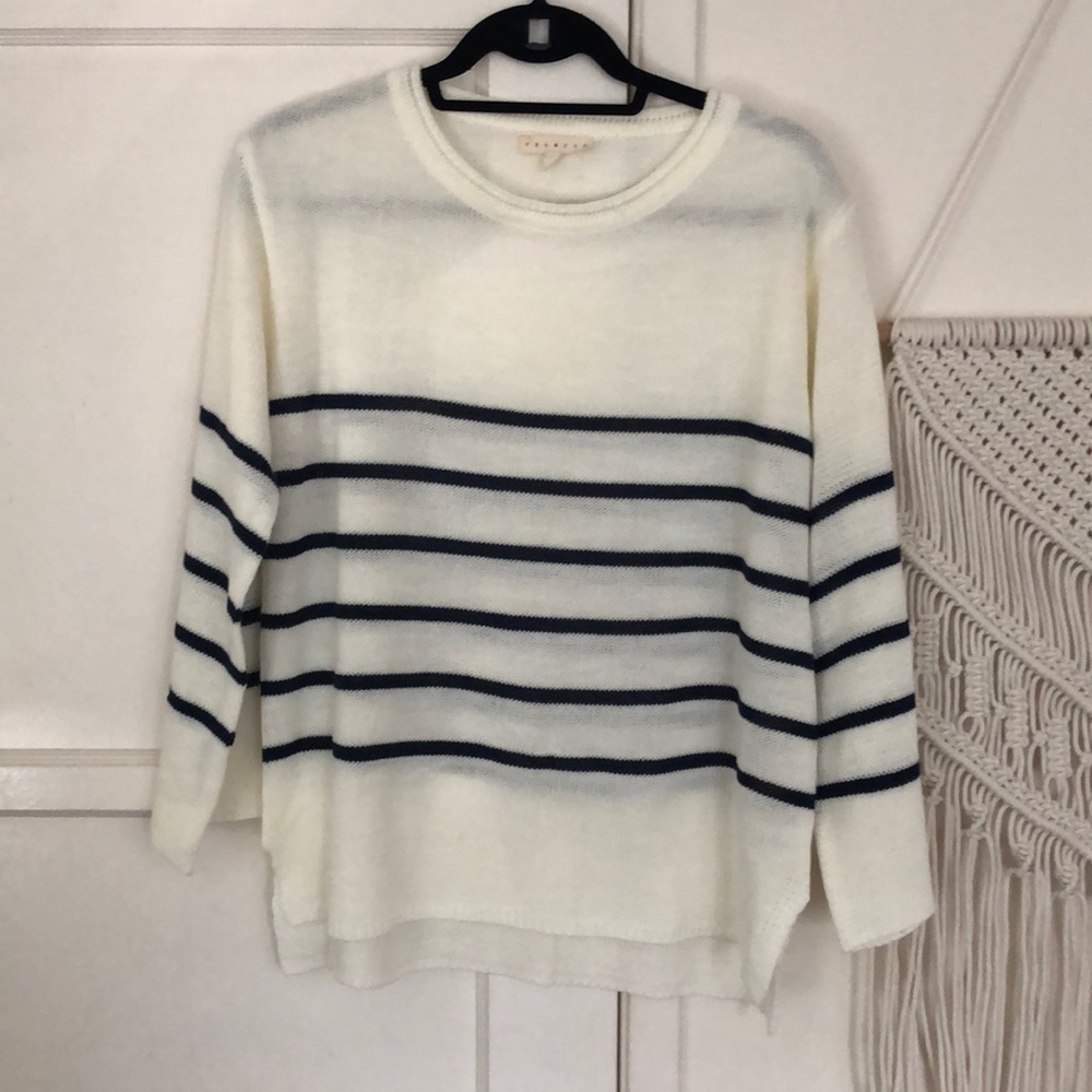 Cream Striped Sweater